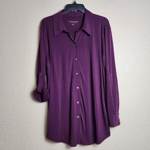 Soft Surroundings Sunday Button-Front Shirt Size Large